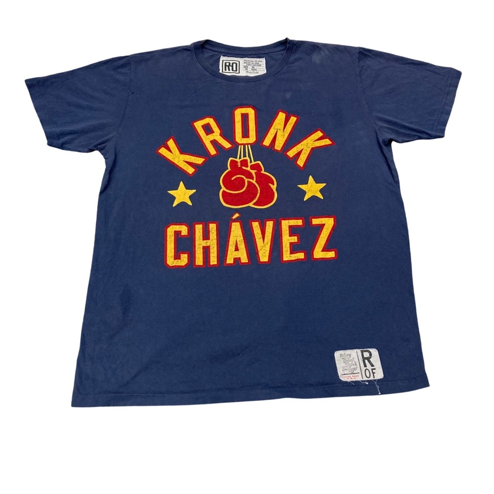 Roots of Fight Kronk Chavez Boxing T-Shirt Mens XL Navy Blue Graphic Tee